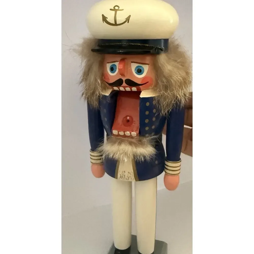 Vintage GDR Erzgebirge Sailor Nutcracker Sea Captain Expertic East Germany Wood